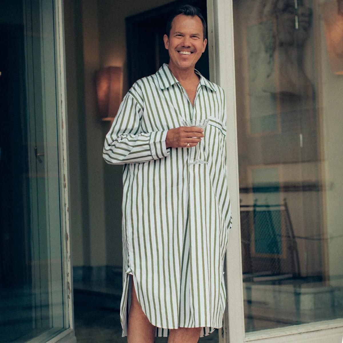WM Brown Cocktail Stripe Nightshirt - Image 4