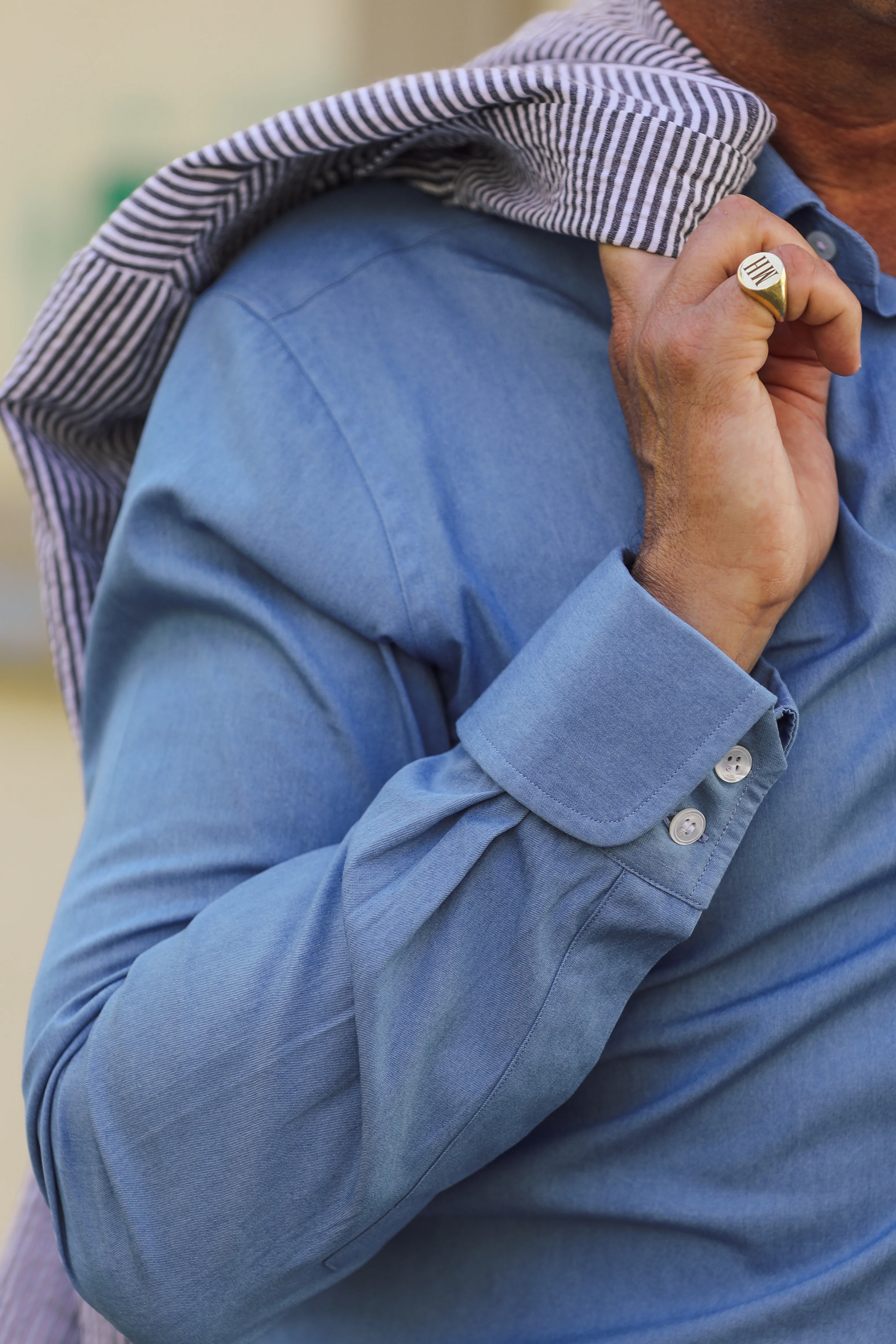 WM BROWN x Budd Exclusive Denim Cocktail Cuff Shirt - Image 4